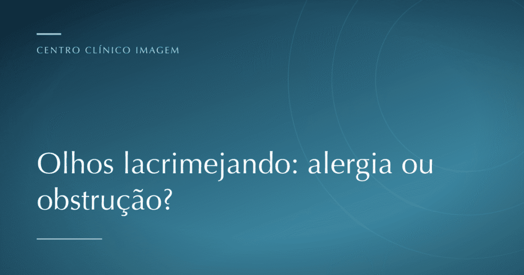 Close de olho humano com lágrima no canto interno, ilustrando lacrimejamento ocular